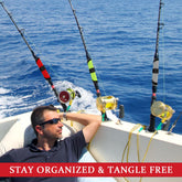 Close-up of green 5.9 inch lure wrap for fishing rod